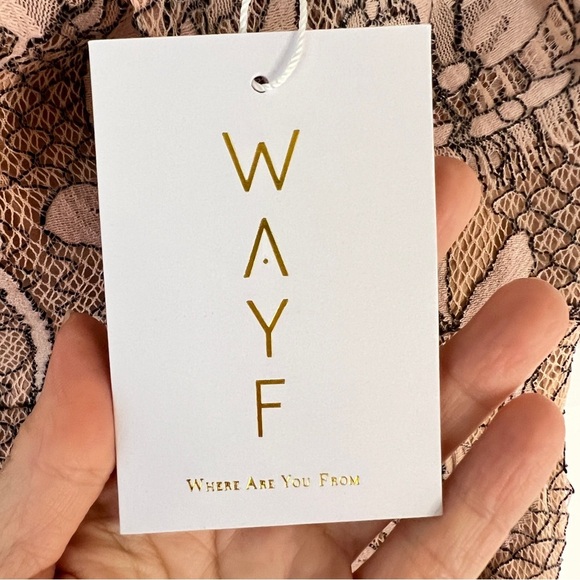 Wayf Off the Shoulder Blush Lace Mini Dress NWT - Picture 12 of 13